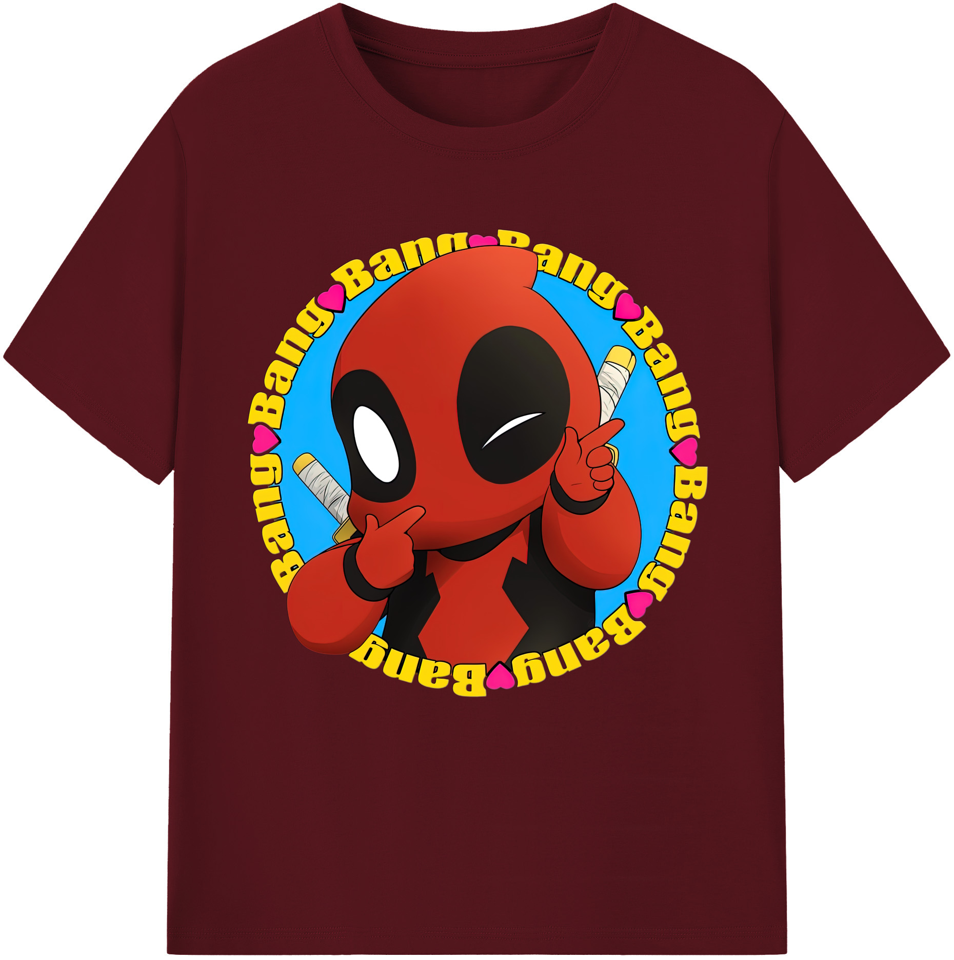 （画像用） Deadpool デッドプール 綿100％半袖Tシャツ（フロントプリント）